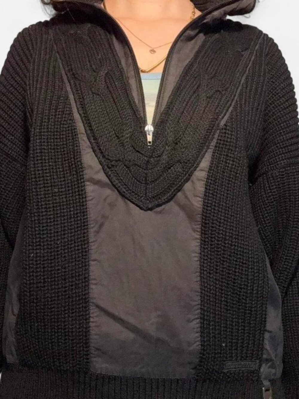 Australian by L'Alpina Vintage 1/4 Zip Knit and Nylon Panel Sweat